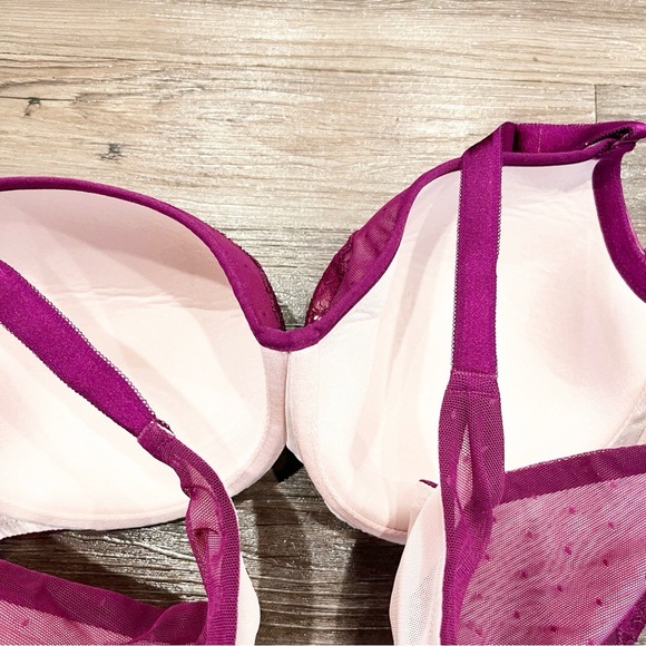 Torrid Bra Women's 46B Full Coverage Balconette Lightly Lined Purple Lace - Picture 5 of 8